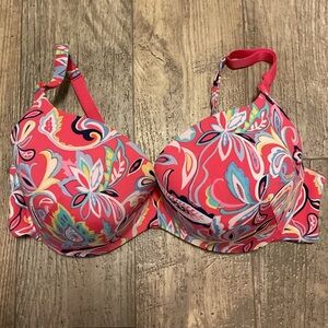 Cacique Curvy Plus Size Paisley Multicolor T Shirt Bra